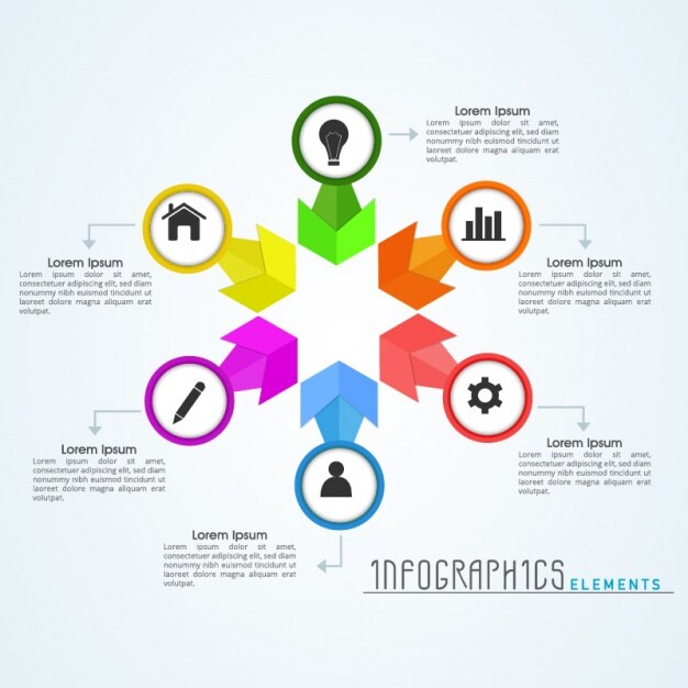 Genial plantilla infográfica con formas geométricas coloridas