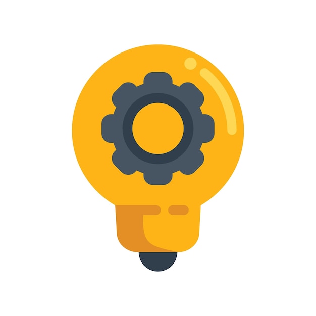 Genio idea icono vector plano Solución empresarial Mente web aislada