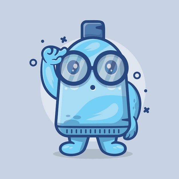 genio mascota de personaje de tubo de pasta de dientes con expresión de pensamiento dibujos animados aislados en diseño de estilo plano