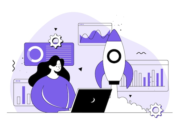 La gente analiza los datos de la empresa La creación de negocios Lanzamiento de nuevos proyectos empresariales Emprendimiento