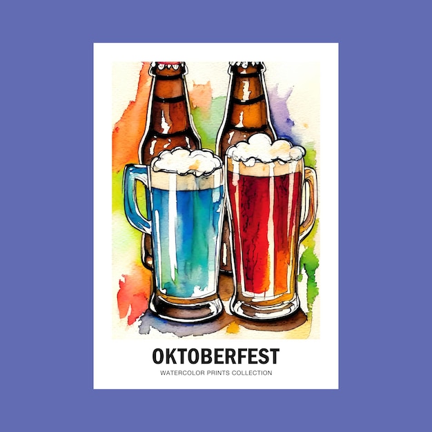 Vector la gente celebra el oktoberfest con arte impresible en la pared