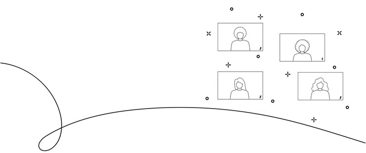 Vector la gente se comunica a través de internet ilustración de videollamadas en línea con personas en windows