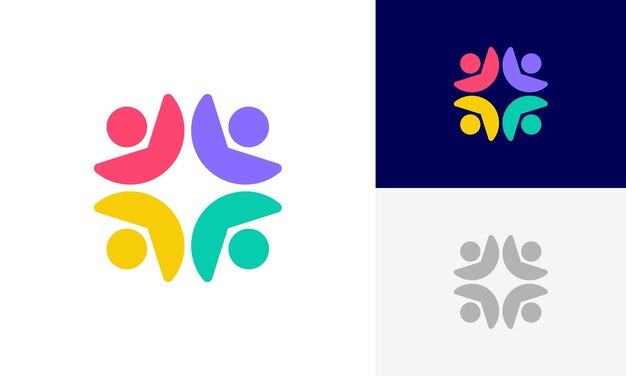 Gente de la comunidad Comunidad social Familia humana Comunidad trabajo en equipo Diseño de logotipo