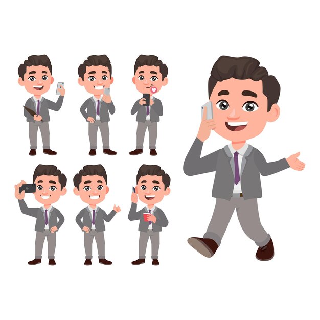 Gente Conjunto Profesión Conjunto de personaje constructor en diferentes poses