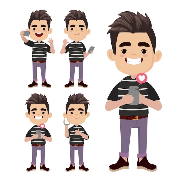 Gente Conjunto Profesión Conjunto de personaje constructor en diferentes poses