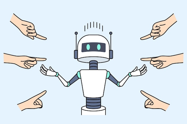 La gente culpa a los robots por el desempleo y señala con el dedo a los cyborgs debido al desarrollo de la IA.