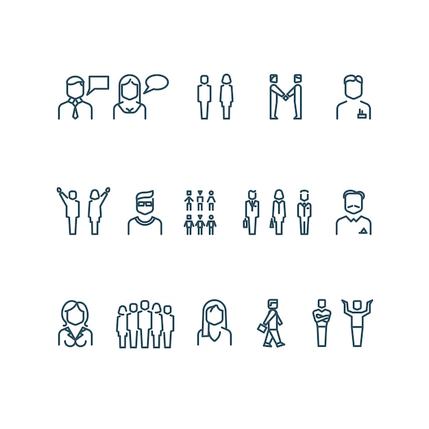 La gente delinear iconos de vector
