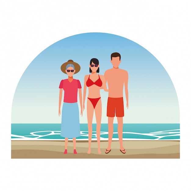 Vector gente de dibujos animados en vacaciones de verano