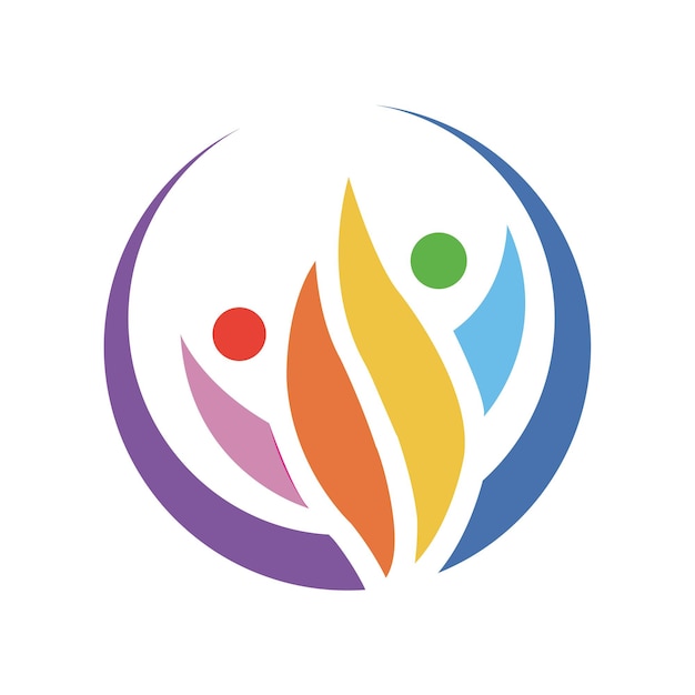 Gente con el diseño del logotipo de la hoja