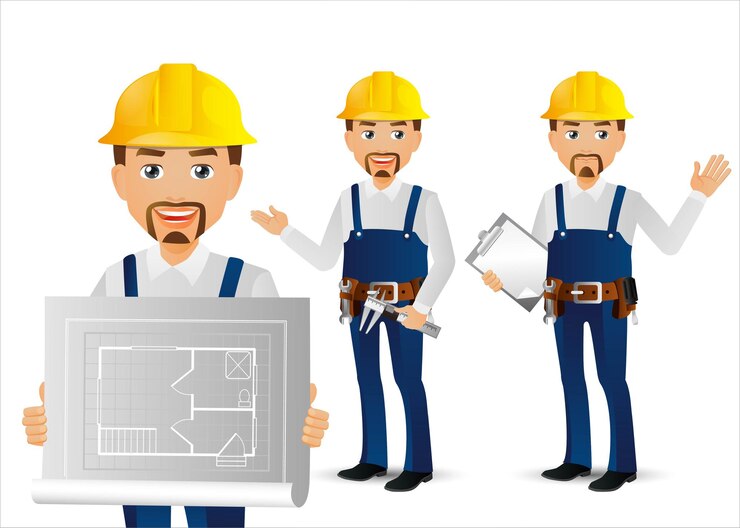 Vector gente elegante. profesional. trabajador ingeniero.