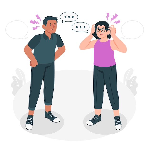 Gente enojada que discute la ilustración del concepto