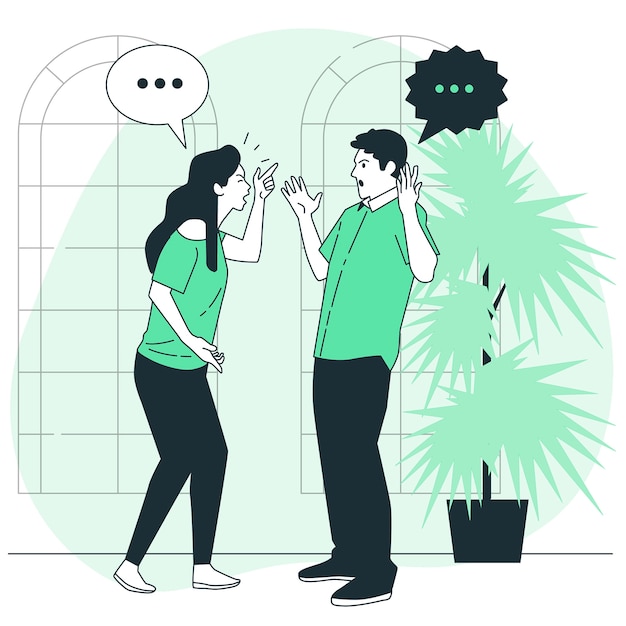 Gente enojada que discute la ilustración del concepto