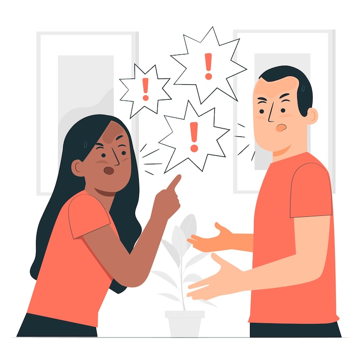 Vector gente enojada que discute la ilustración del concepto