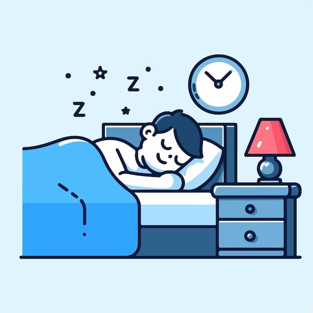 La gente está durmiendo en un estilo de diseño plano simple