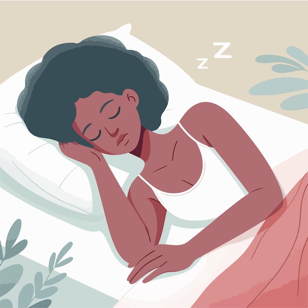 La gente está durmiendo en un estilo de diseño plano simple