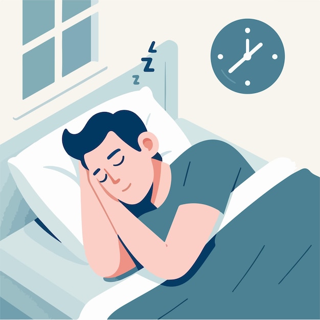 La gente está durmiendo en un estilo de diseño plano simple
