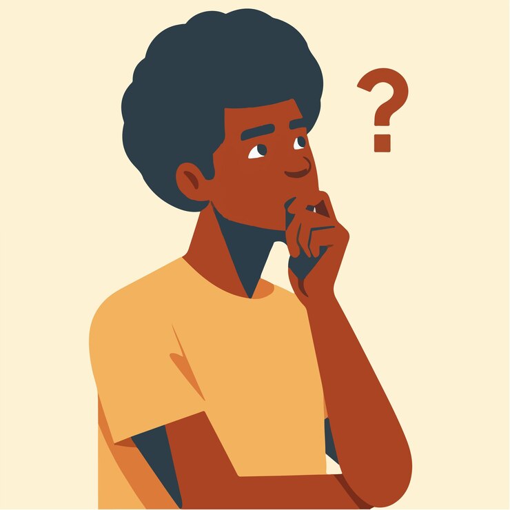 Vector la gente está pensando en un estilo de diseño plano simple