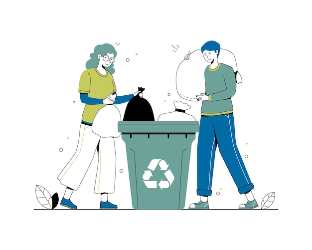 La gente está sacando la basura.