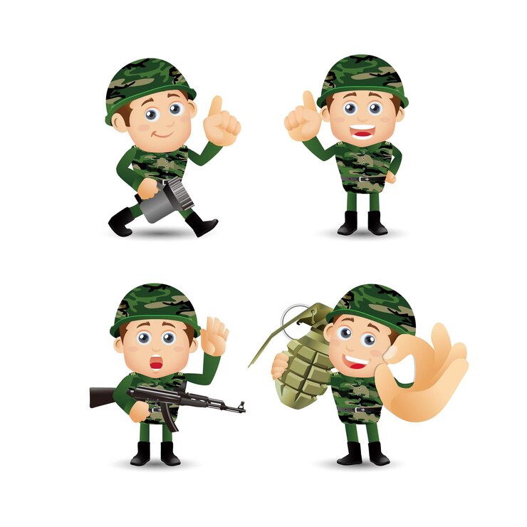 Vector la gente establece el ejército de profesión