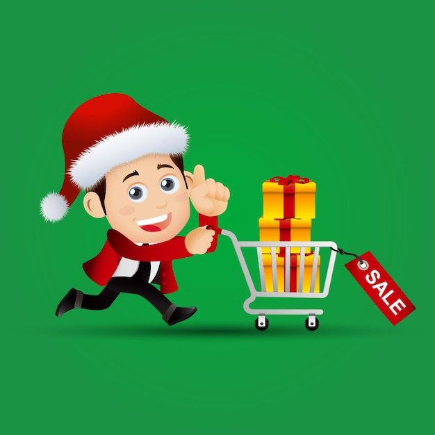 La gente establece negocios de Santa Claus