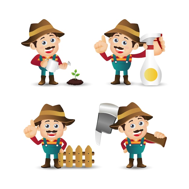 La gente establece profesión agricultor