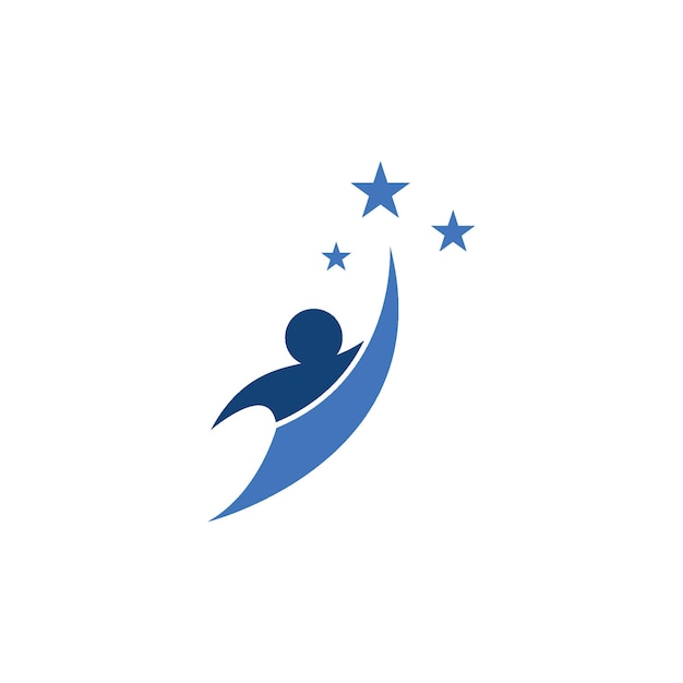 Gente estrella éxito salud y logotipo de empresa