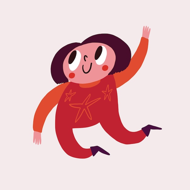 Gente feliz carácter o cuerpo movimiento positivo con mujeres sonrientes y divertirse