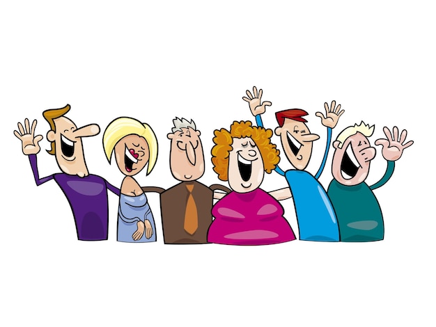 Gente feliz celebrando juntos