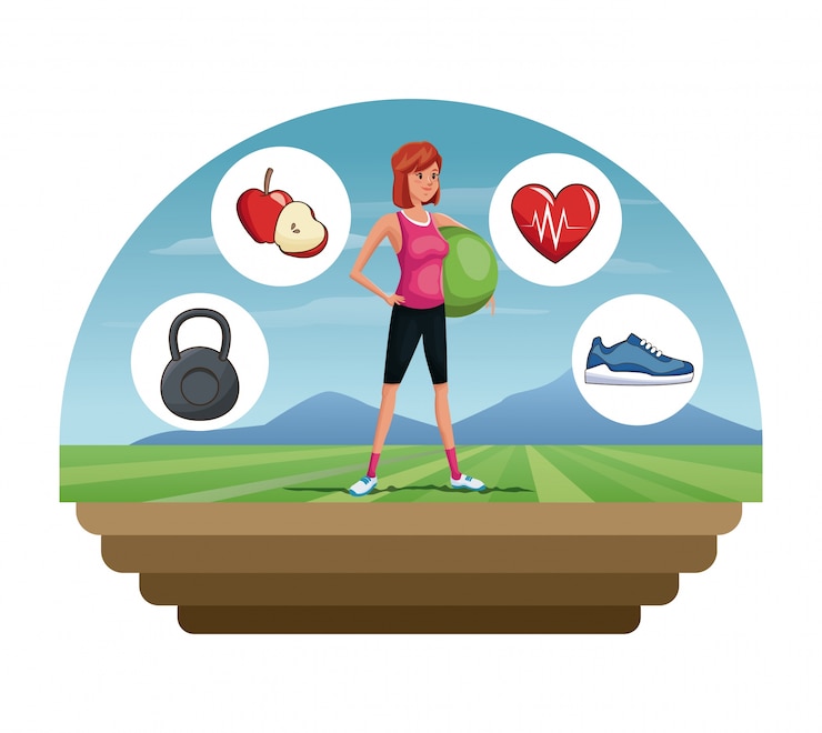 Vector gente fitness deporte salud