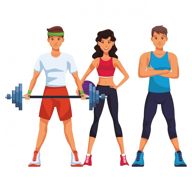 Gente en forma haciendo ejercicio