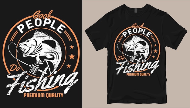 Vector la gente genial hace diseño de camiseta de pesca camiseta de pesca