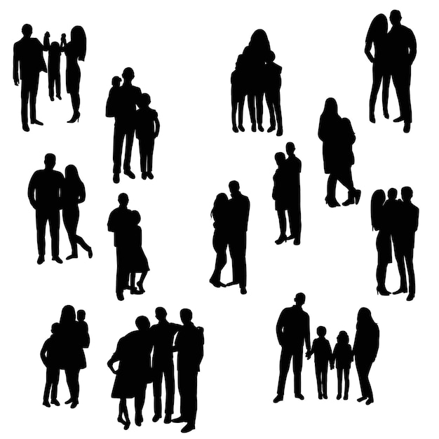 La gente se para, grupo de siluetas