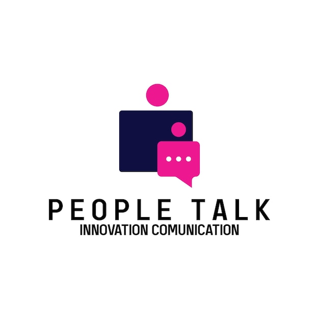 gente habla comunidad logotipo icono vector ilustración diseño de plantilla