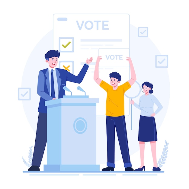 La gente hace el conteo de votos en el momento de las elecciones.