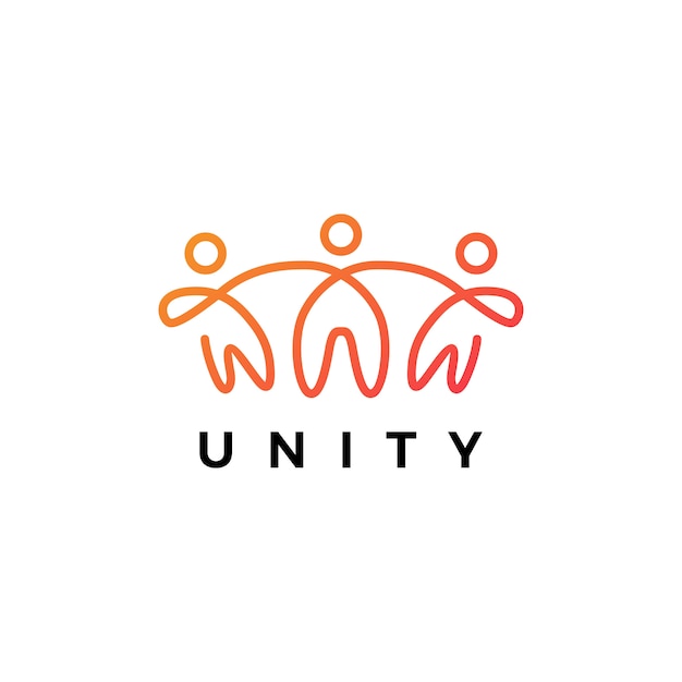 Gente humana juntos unidad familiar logo icono ilustración