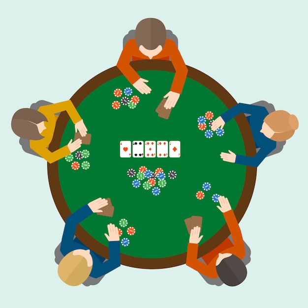 Vector gente de juego de poker