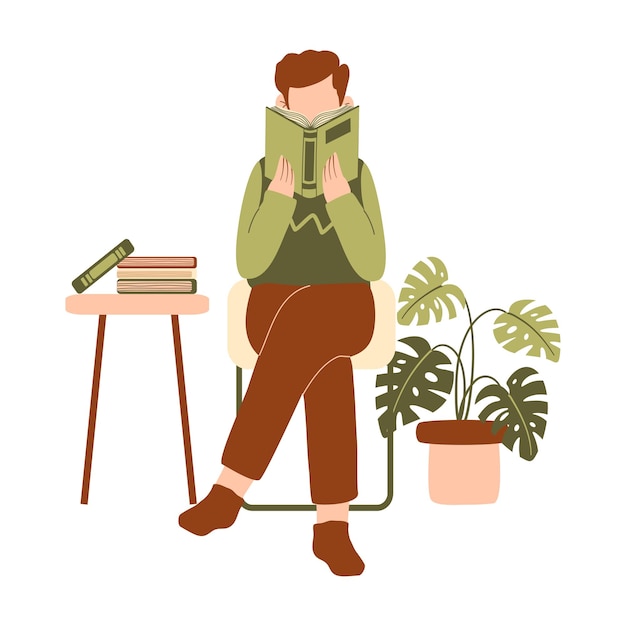 Gente leyendo la ilustración del libro