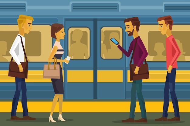 Gente en el metro.