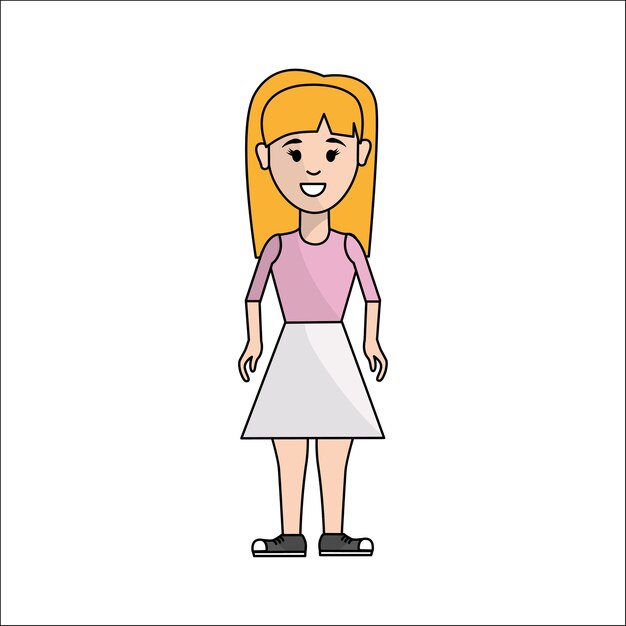 gente, mujer, con, casual, tela, avatar, icono