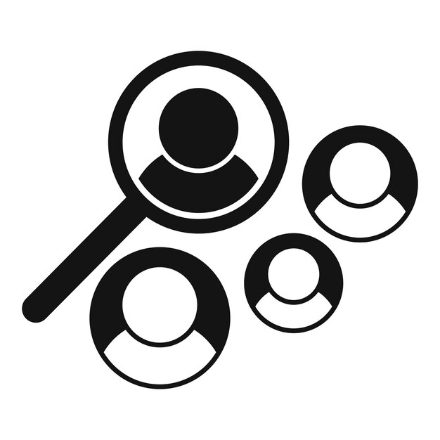 Gente de negocios buscar icono simple vector segmento mercado gráfico de clientes