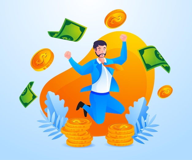 gente de negocios exitosa gana mucho dinero
