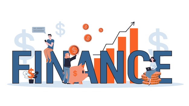 La gente de negocios trabaja con el concepto de finanzas. Idea de inversión y generación de dinero. Capital empresarial. ilustración