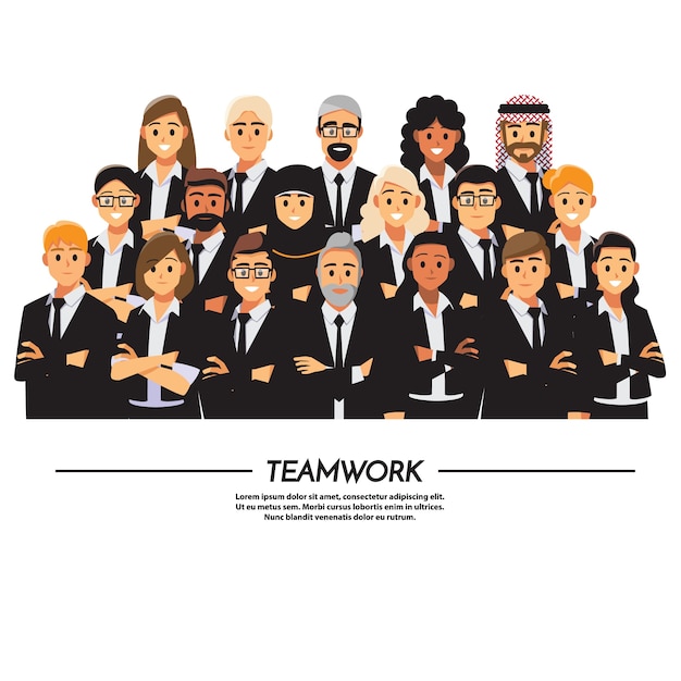 Vector gente de negocios trabajo en equipo