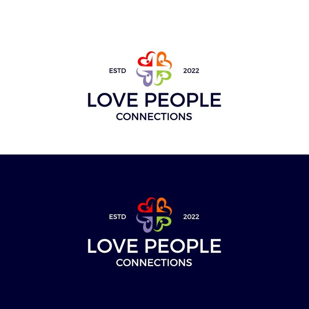 La gente de negocios vincula la inspiración del diseño del logotipo de la comunidad de conexión