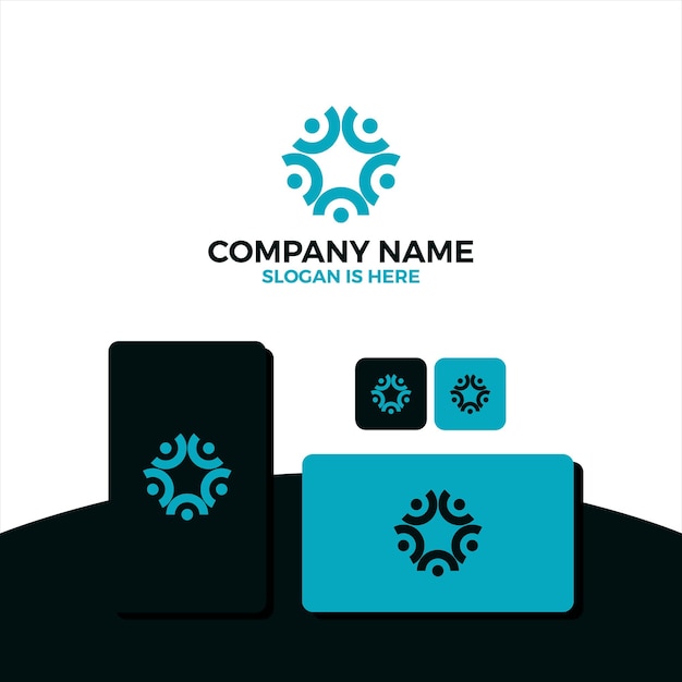 La gente de negocios vincula la inspiración del diseño del logotipo de la comunidad de conexión