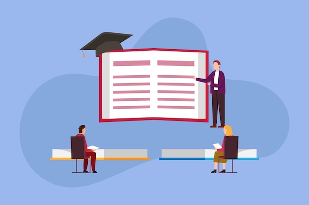 La gente obtiene educación vector 2d