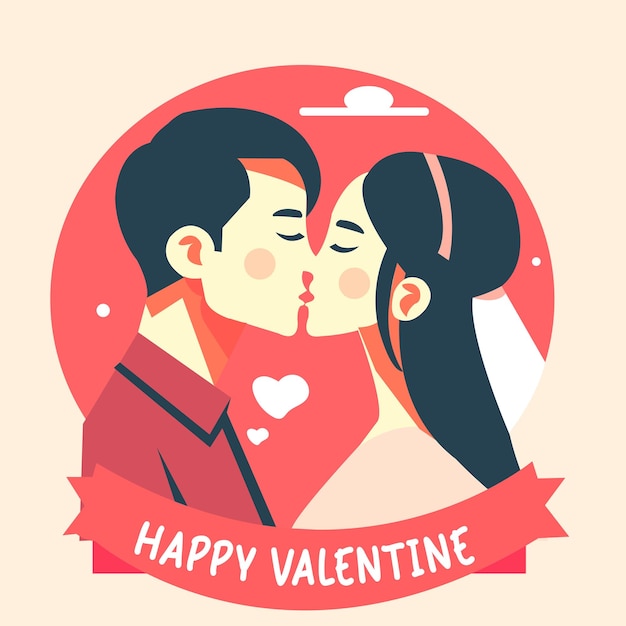 La gente plana se besa en San Valentín