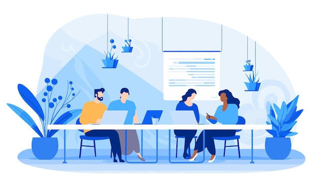 gente plana vectorial en negocios ilustración de trabajo en equipo ilustración plana