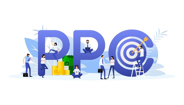 Gente de ppc para diseño de marketing Ilustración vectorial isométrica Marketing en redes sociales