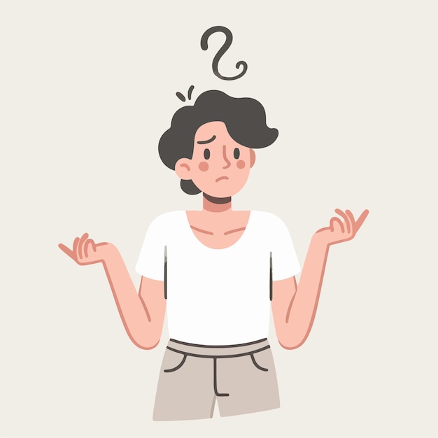La gente tiene expresiones curiosas y los signos de interrogación están flotando alrededor de sus cabezas